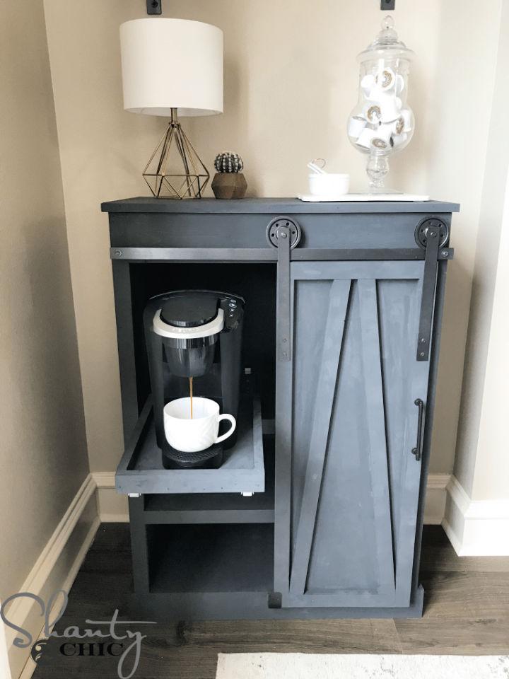Barn Door Coffee Cabinet