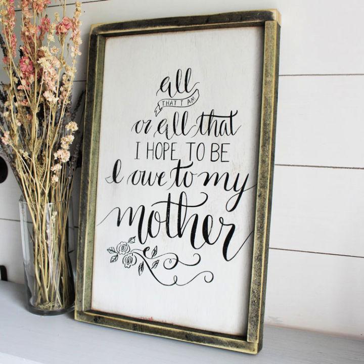 Best DIY Mothers Day Wood Sign