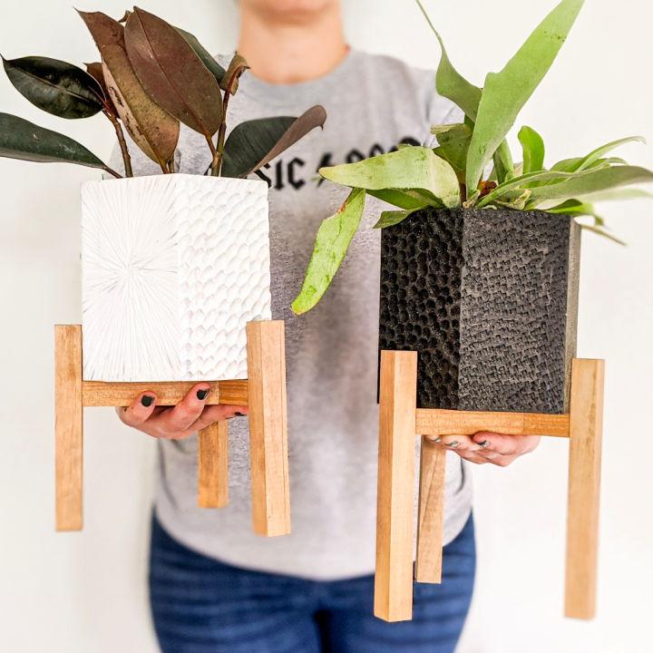 Carved Hexagon with Plant Stand