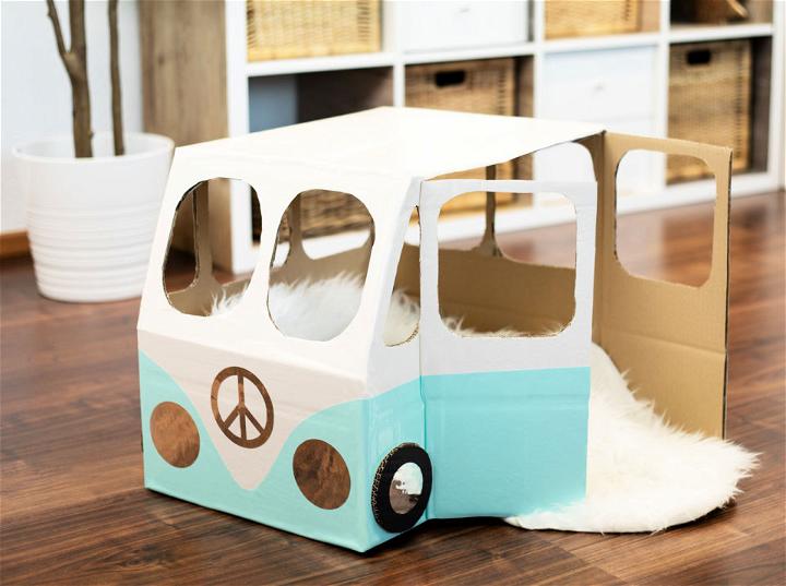 Cat House In The Style Of A VW Bus