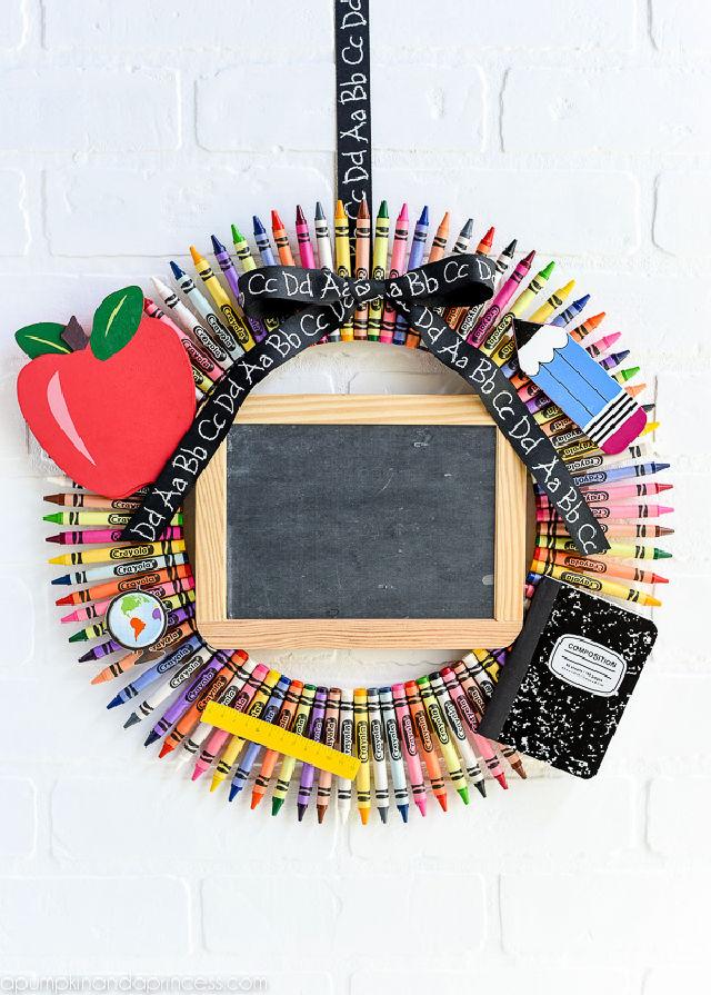 Chalkboard Crayon Wreath