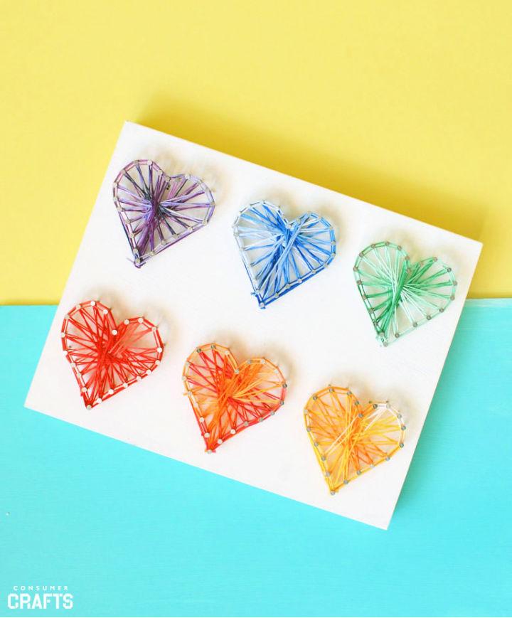 Colorful Heart String Art