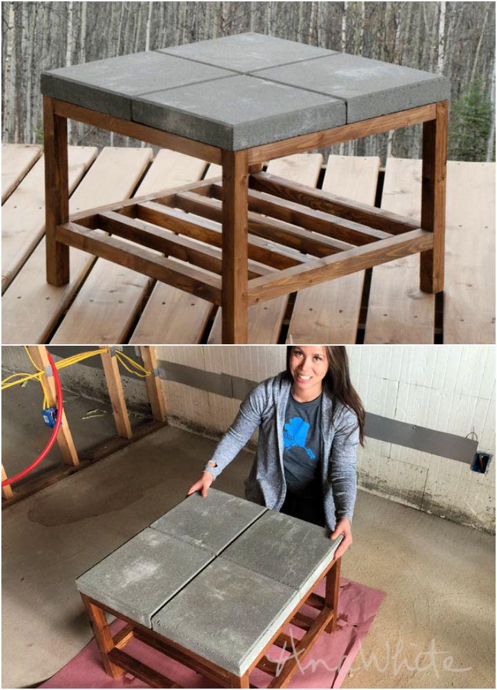 Concrete Paver Outdoor Coffee Table