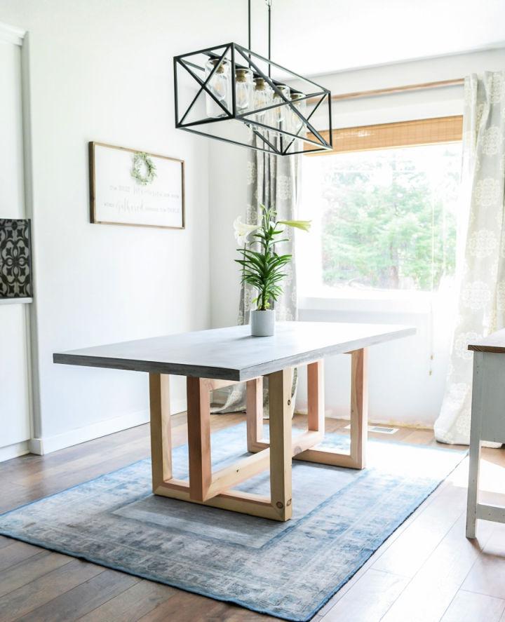 Concrete and Wood Dining Table