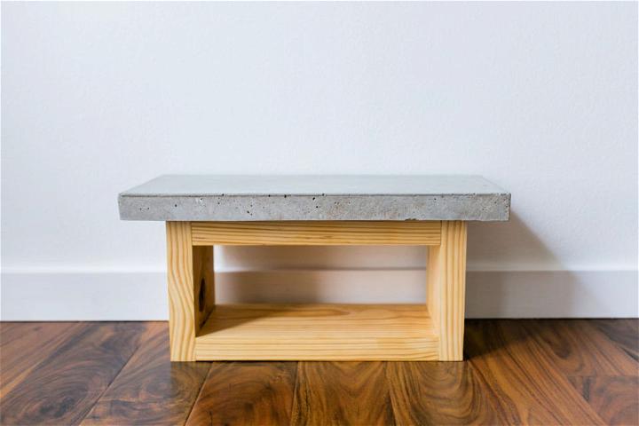 Concrete and Wood Dog Bowl Stand