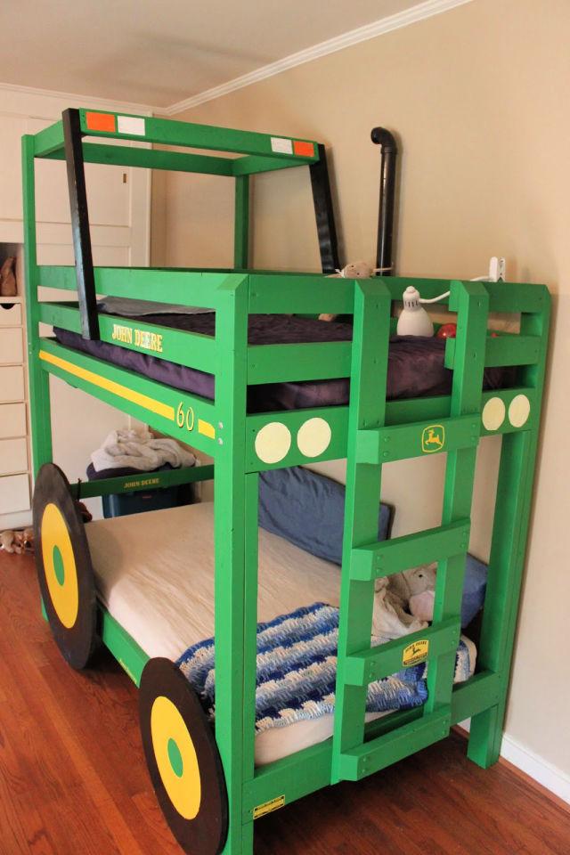 Cool Tractor Themed Bunk Bed 