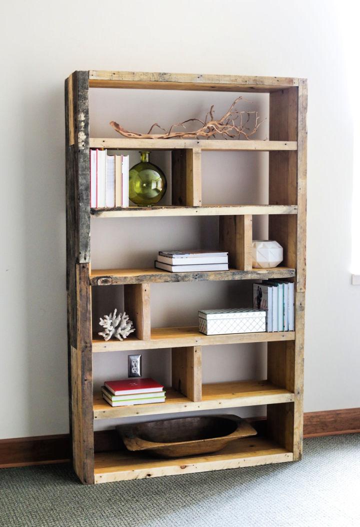 Crates and Reclaimed Pallet Bookshelf