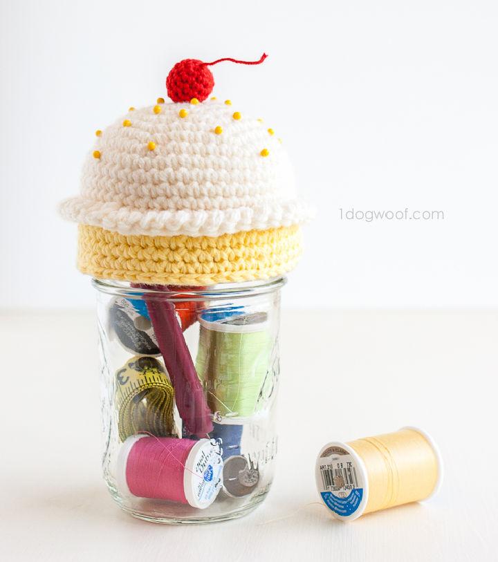 Crochet Cupcake Pincushion Sewing Kit