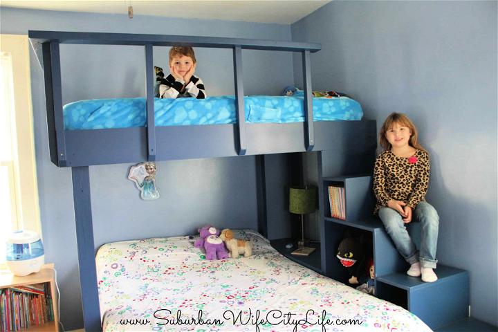 DIY Bunk Bed with Stairs