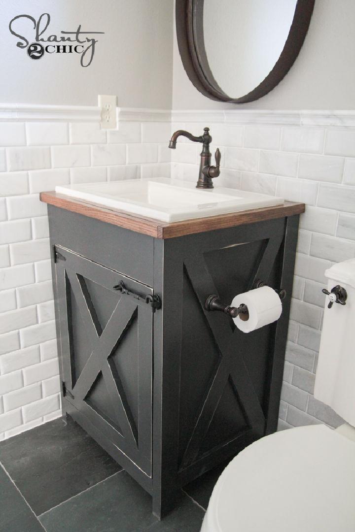 DIY Farmhouse Bathroom Vanity