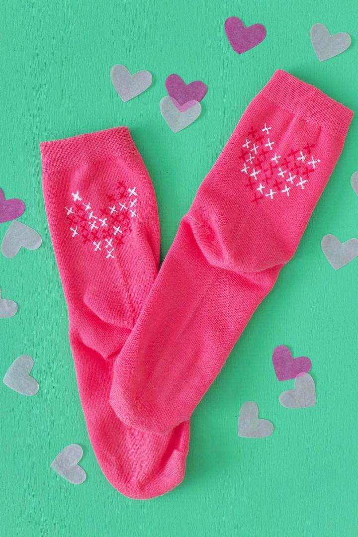 DIY Faux Cross Stitch Socks