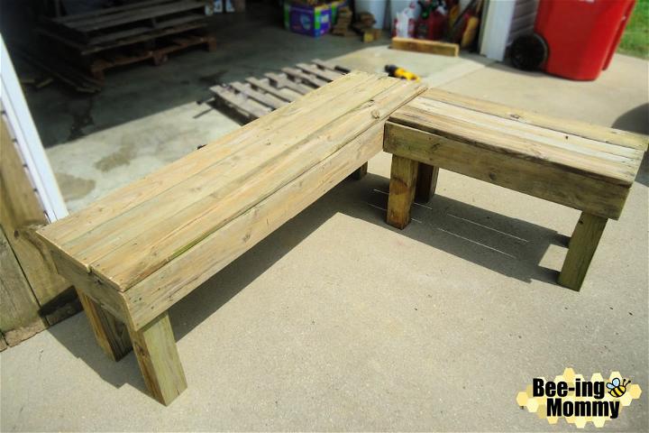 DIY L Shape Patio Bench