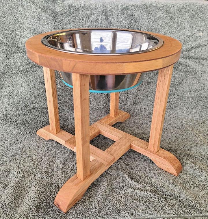 DIY Oak Dog Bowl Stand