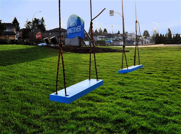 DIY Swing Set from a Billboard