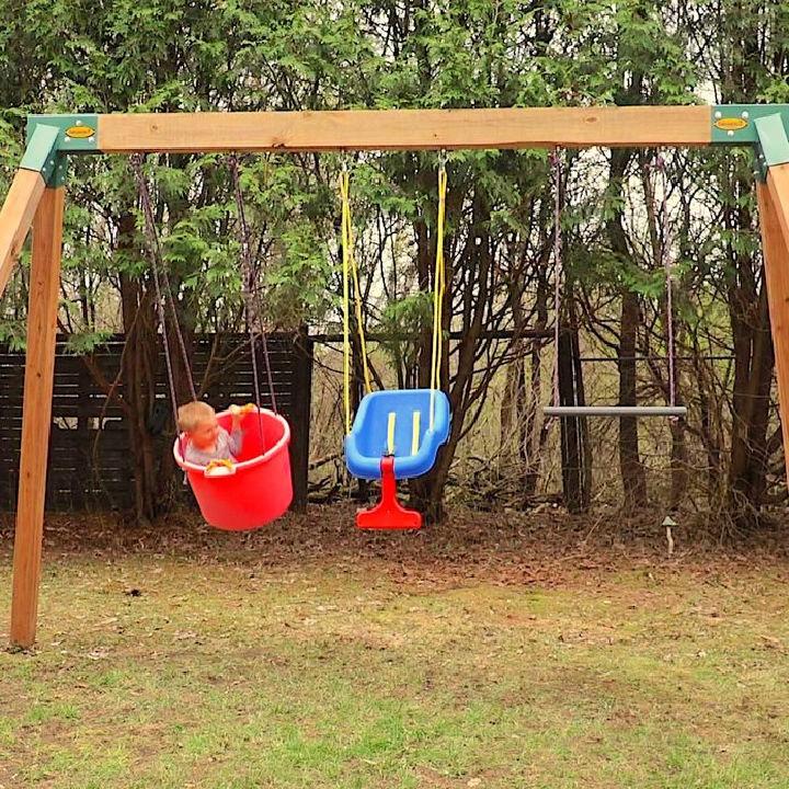 DIY Swing Set in the Backyard