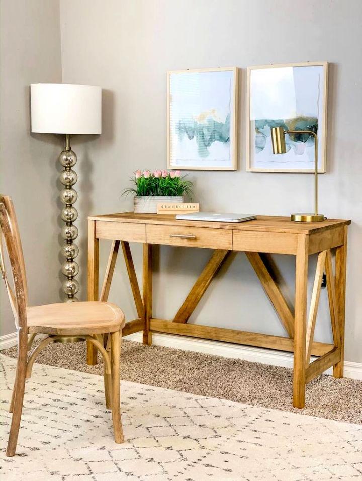 DIY Wooden Desk Under 100