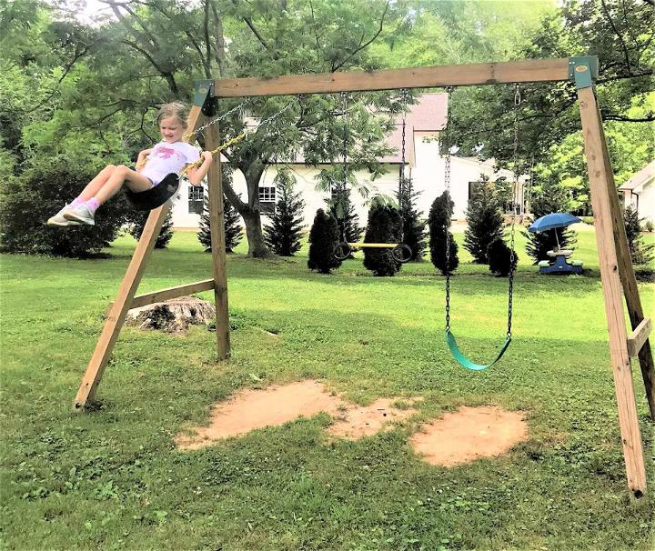 DIY Wooden Swing Set