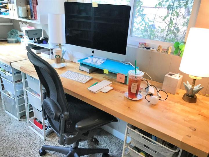 Desk from a Countertop or Butcherblock