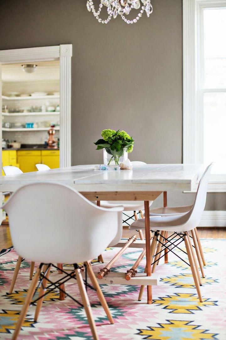 Dining Room Table with Copper Legs