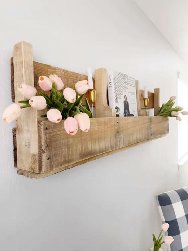 Easy DIY Pallet Wood Shelves