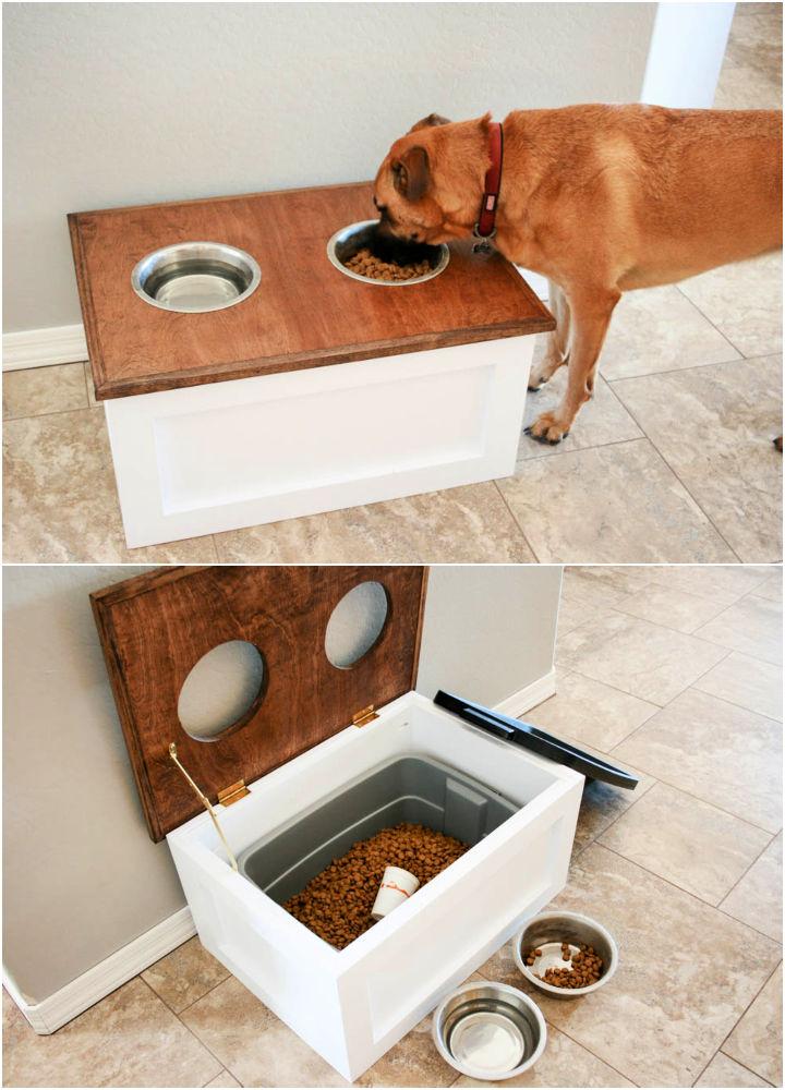 Elevated Dog Feeder With Storage