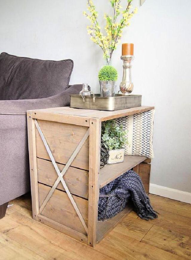 Farmhouse Crate End Table