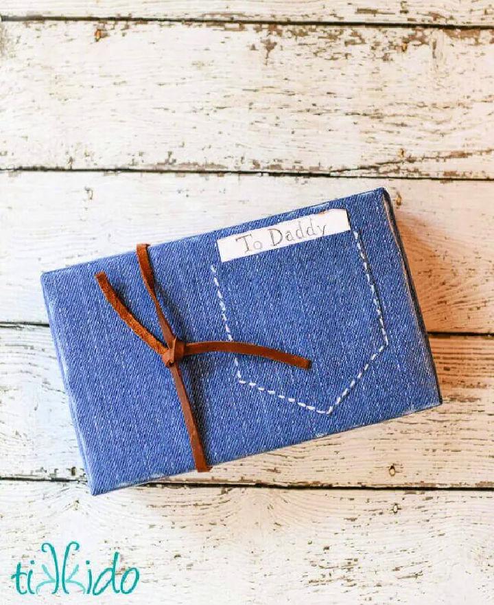 Fathers Day Denim Gift Wrapping