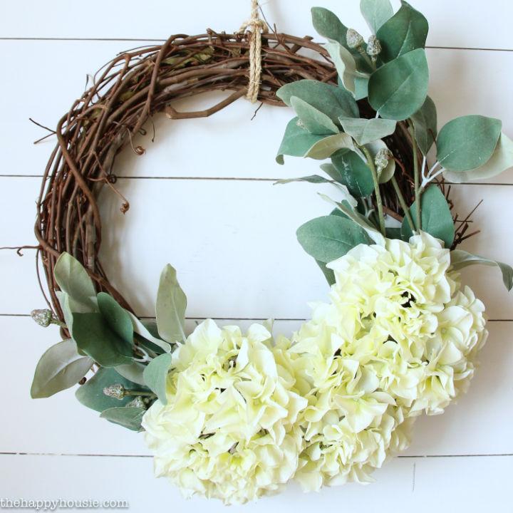 Five Minute Hydrangea Fall Wreath