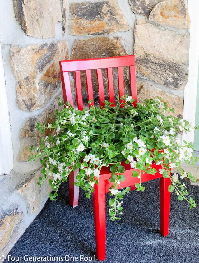 Flower Bed From Old Chair