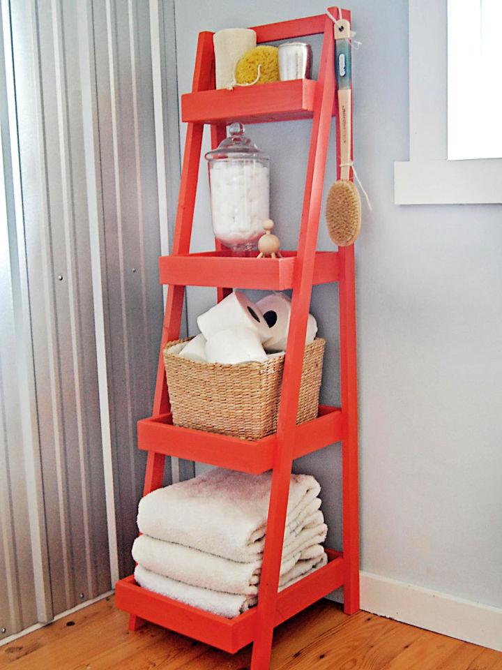 Freestanding Storage Ladder Shelf