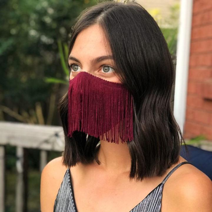 DIY No Sew Fringe Face Mask