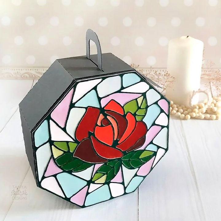 Gift Box with Stained Glass Rose