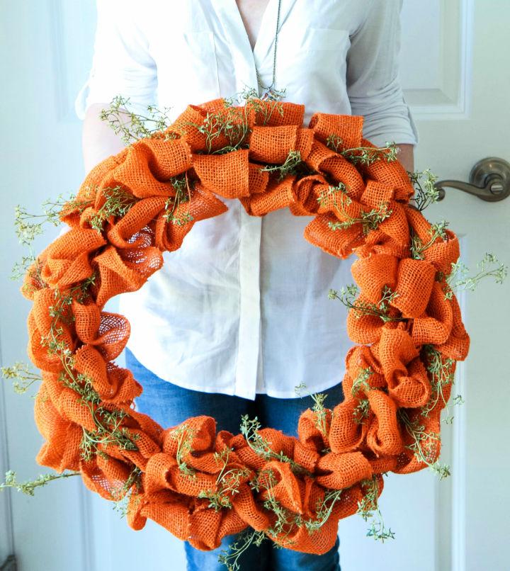 Handmade Autumn Burlap Wreath