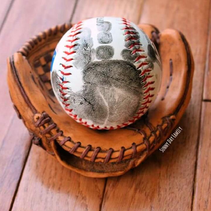 Handprint Baseball Gift for Dad