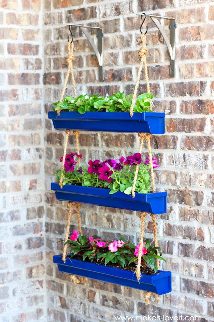 Hanging Rain Gutter Flower Beds