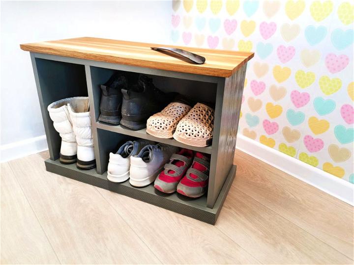 Homemade Entryway Storage Bench