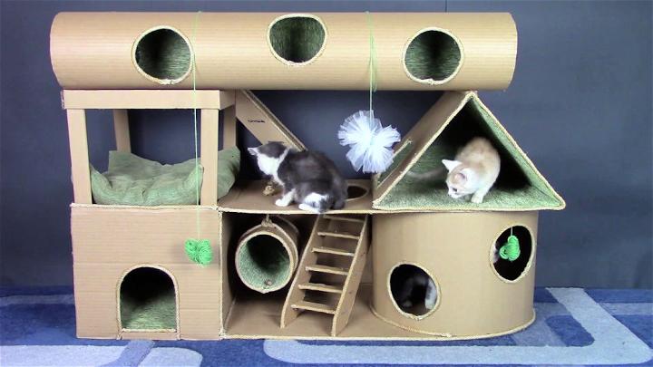 How To Make Cat House from Cardboard