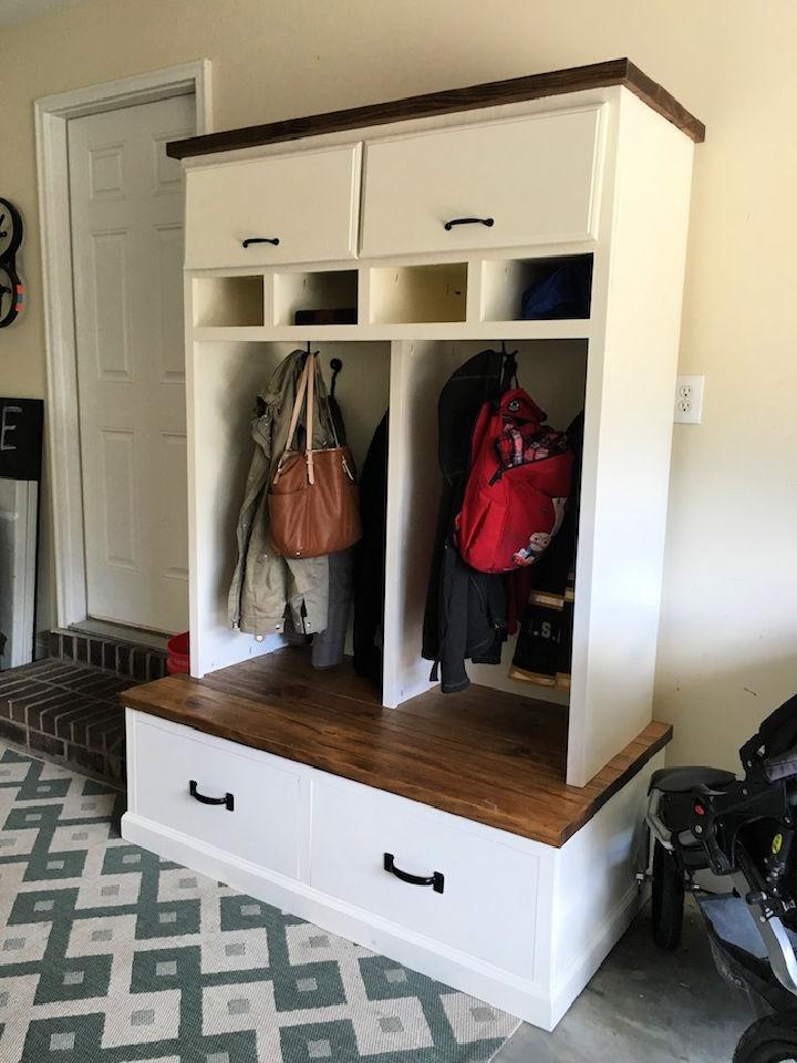 How to Build Mudroom Lockers with Bench