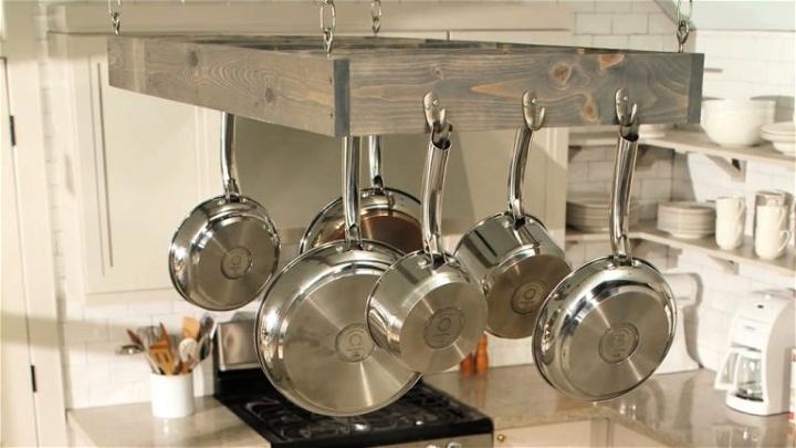 25 DIY Hanging Pot Rack Ideas for Your Kitchen - Blitsy