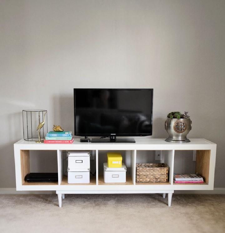 IKEA Hack Shelving Unit To Tv Stand