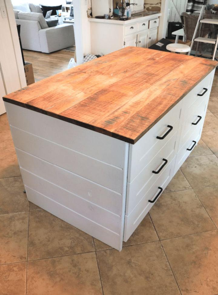 Ikea Kitchen Island with Thrifted Counter Top