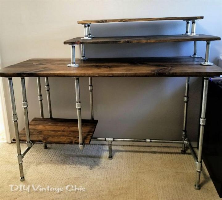 25 Industrial Inspired DIY Pipe Desk Plans with Shelves