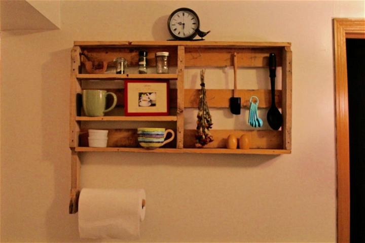 Kitchen Shelf From a Wooden Pallet