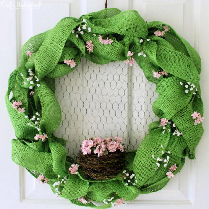 Make Your Own Spring Burlap Wreath