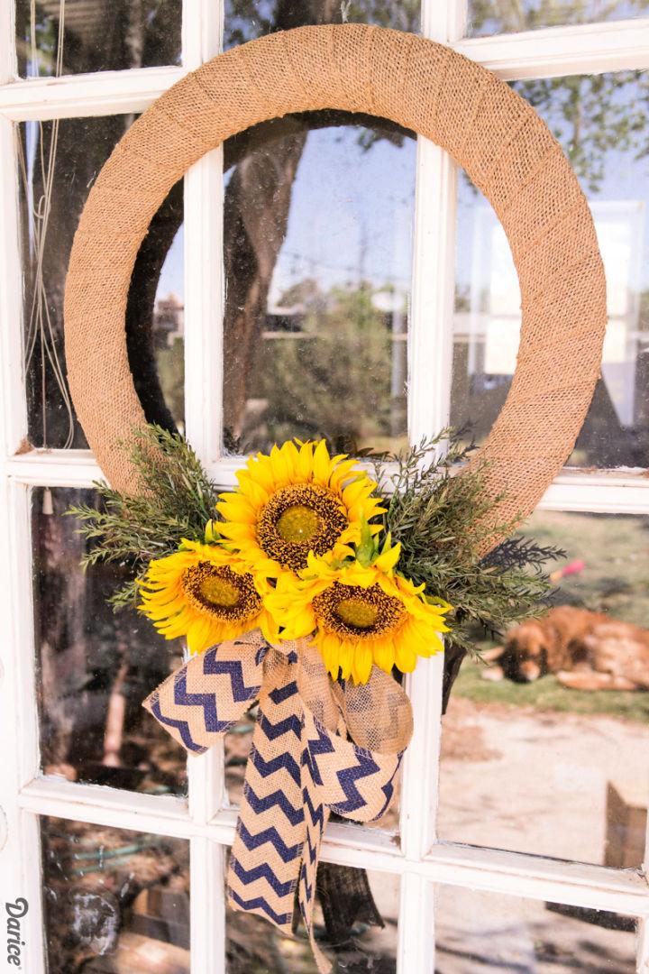 Make a Sunflower Burlap Wreath