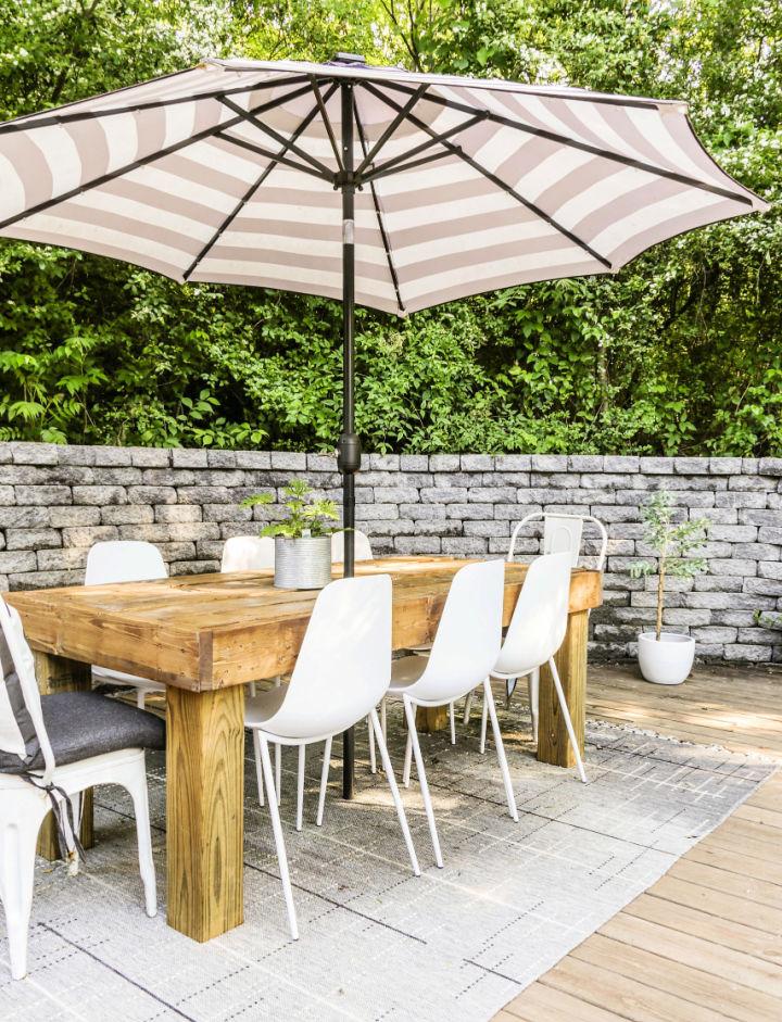 Modern Farmhouse Patio Table With Umbrella