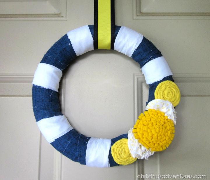 Navy and Yellow Summer Wreath