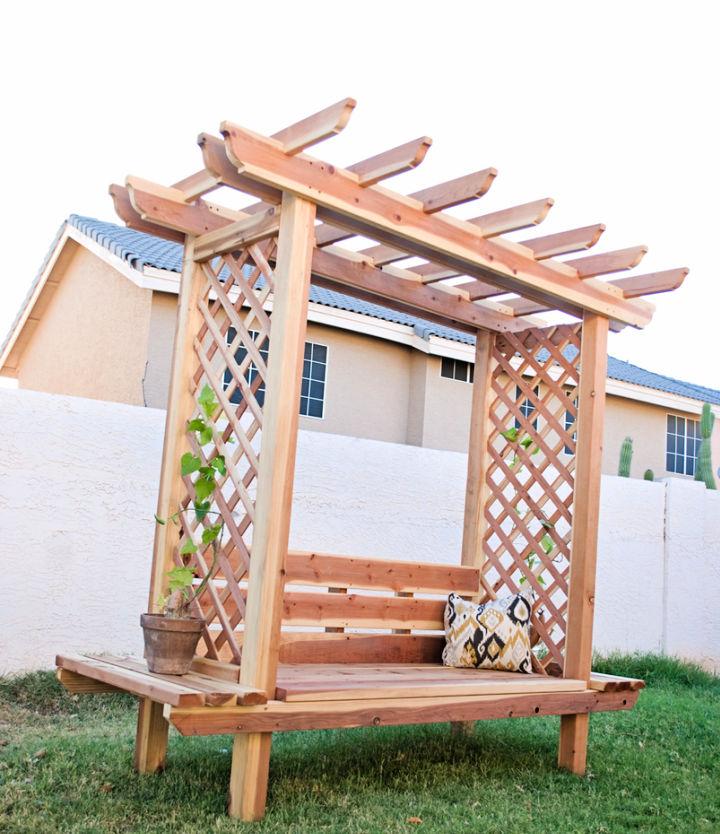 Outdoor Bench with Arbor