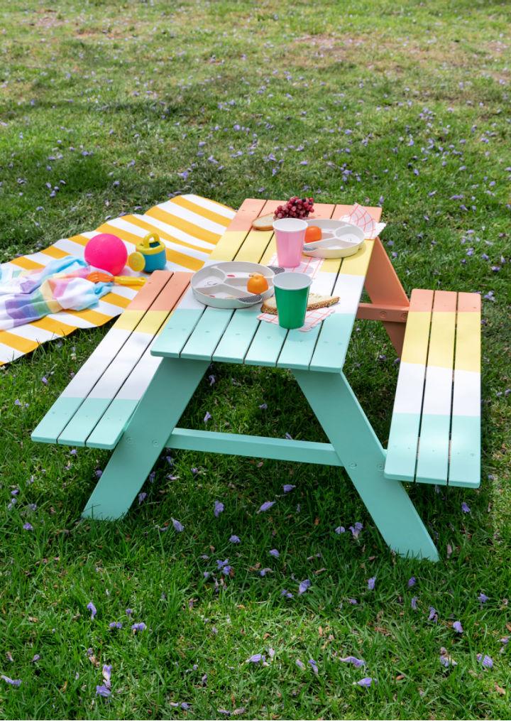 Outdoor Colorful Picnic Table
