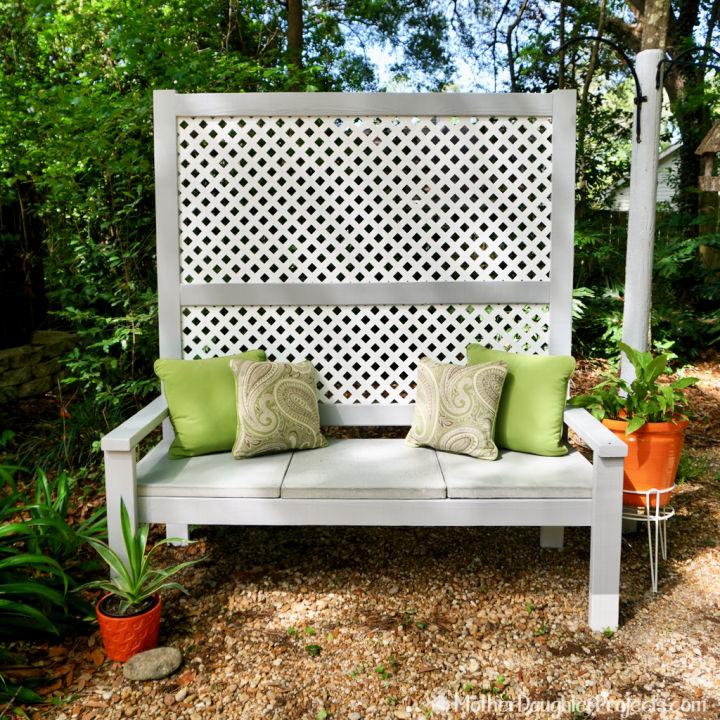 Outdoor Privacy Bench With Concrete Seat